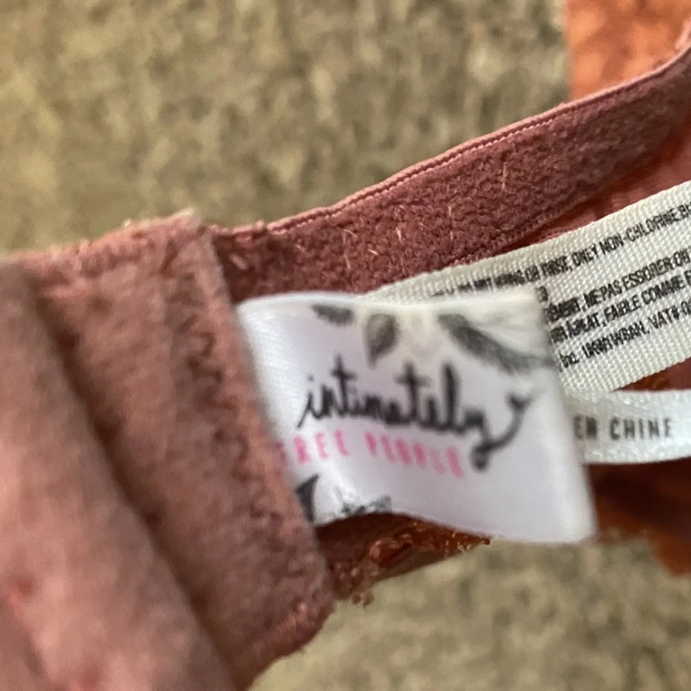 Intimately Free People Bralette Women’s S Dusty Rose Orange Lace Galloon Halter - Picture 3 of 5